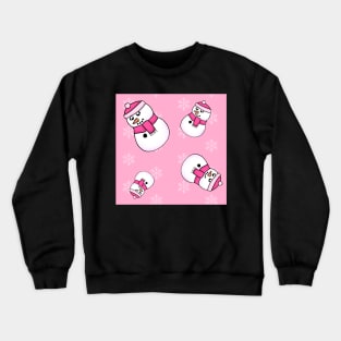 Valentine's Day Snow Man Print Crewneck Sweatshirt